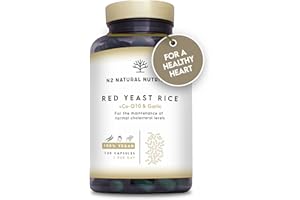 Red Yeast Rice with CoQ10 & Garlic. 120 Capsules. 4 Month's Supply. Highest Concentration of Monacolin K, 2,9mg. Nutritional Supplement for Heart Health. Vegan. Gluten Free. CE. N2 Natural Nutrition.