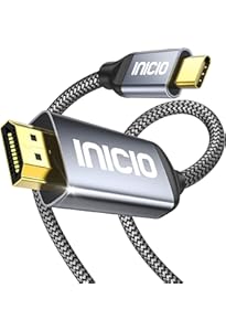 INICIO USB-C to HDMI Cable 1.8m, 4K/60Hz Type C HDTV Adapter Thunderbolt 3/4 Compatible for MacBook Pro/Air iPad iPhone 15 Pr