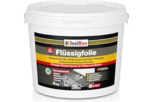 Isolbau Flüssigfolie 4 kg - Abdichtung für Dusche, Bad, Küche - MPA-Zertifikat Duschabdichtung für Wand und Boden - Abdichtungsmasse Wasserdicht und Lösemittelfrei