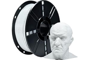 iBOSS Filamento PLA + 1,75 mm, PLA Plus 3D per stampante Filamento pietra 1 kg (2,2 lbs), filamento bianco marmo per la stampa 3D di statue