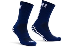 Tiscal Sports Football Grip Socks for Kids & Adults | 3 Sizes UK 1-4, UK 5-8 & UK 9-13 | Multiple Colours White, Black, Blue, Red & Navy | Anti Slip Anti Blister Grip Socks | Perfect For Rugby Yoga