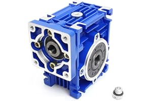 CNCTOPBAOS NMRV030 Worm Gear Reducer Speed Ratio 10:1 RV30 NMRV-030 Worm Gearbox Speed Reducer Square Type for Nema23 Stepper Motor/Servo Motor NMRV30 Output Bore/Hole 14mm Shaft