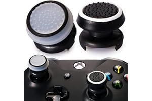 Playrealm FPS Thumbstick Extender & Drucken Gummi Silikon Griffabdeckung Thumb Grip Aufsätze 2 Sätze für Xbox Series X & Xbox One Controller(Schwarz + Weiß)