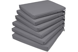 ‎ROLLMAYER Rollmayer 6er Set Stuhlkissen Stuhlauflage Sitzkissen Sitzpolster Auflage für Stühle in Haus und Garten Kollektion Vivid (Grafit 33, 40x40x4cm)