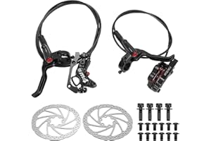 Keenso MEROCA M4 Oil Pressure Disc Brakes Kit MT420 Front Rear Calipers 4 Piston with 1 Pair 160mm Disc Brake Rotor Bicycles and spare parts