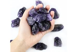 Nvzi Rough Crystals and Healing Stones, Bulk Crystals, Rocks for Tumbling, Raw Quartz Stone Bulk, Amathesis Crystal, Calcite Crystal for Decoration, Wicca, Chakra (460G) (Amethyst)