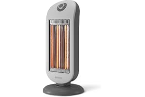 Olimpia Splendid Carbon Twist, Estufa de infrarrojos con fibra de carbono, hasta 1200W, calefacción ecológica, sistema antivuelco, base oscilante y asa práctica