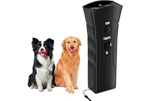 QEWEUUIE Antibell für Hunde,25 Fuß 3-in-1 Antibell Ultraschall Gerät,2 Modi Mini-antibell halsband für drinnen und draußen, wasserdicht Anti Bell Gerät Hunde,Geeignet für kleine, mittelgroße und große Hunde.