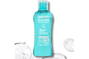 Babaria - Gel Hidroalcoholico Manos Mineral, Gel Hidroalcoholico Para El Bolso, Spray Desinfectante, Ácido hialurónico, Zinz y Magnesio, 50ml