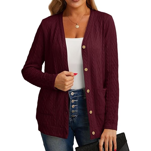 Oyamiki Gebreide vesten voor dames langmouw cardigan kort