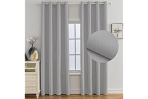 Ystyle Tende Oscuranti Per Interni 2 Pezzi, 140x300 CM, Tende Termiche Camera Da Letto Con Anelli, Tende Fonoassorbenti Per Soggiorno, Tenda Termica Isolante Freddo E Caldo, Grigio Chiaro