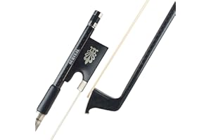 SURVEAL Archetto per violino 4/4 Livello Avanzato Fiocchi in Fibra di Carbonio per Violino Stick Rotondo con Capelli di Cavallo Mongolo Ebano Rana Scolpito Caldo Suono Misura 4/4 (4/4)