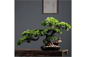 FUYAO Künstlicher Bonsai-Baum, 43,2 cm, künstlicher Bonsai-Kiefer, realistische künstliche Pflanzendekoration, Topfpflanzen, künstliche Zimmerpflanzen, für Desktop-Display