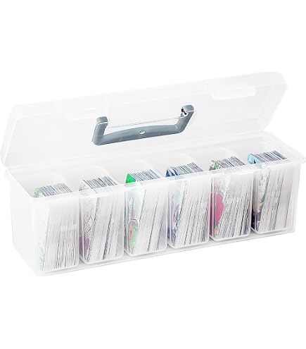 Premium 4-Row Trading Card Storage Box Black/Red + Trays & Divider
