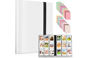 AMIMY 432 Pochettes Mini Album Photo pour Fujifilm Instax Mini 7s 7+ 8 8+ 9 11 12 25 26 50s 70 90 Film Instant Camera & Name Card (Blanc)