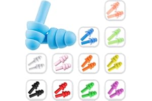 Bememo 12 Pairs Assorted Colors Ear Plugs Noise Cancelling Reusable Earplugs for Sleeping and Swimming (Multicolor D)