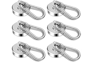 GothicBride 6 magnesów z haczykami, 17 kg, silny magnes neodymowy, z obrotowym karabińczykiem, do kuchni, łazienki, szafki