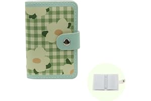 MultiValue Etui na karty kredytowe, skórzane, z 22 przegródkami na karty, zamknięcie zatrzaskowe, etui na dowód osobisty, wizytówki dla kobiet, zielony, 4.2 x 2.8 x 0.65 zoll, HUA