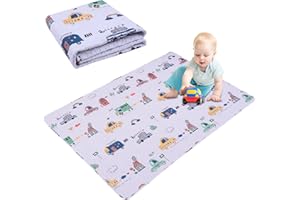 MIIMER Washable Baby Play Mat Portable Playmat for Babies 160x110 cm, Foldable Toddler Playpen Mat Non-Slip Baby Tummy Time Mat, Soft Floor Play Mats for Infants Extra Large Crawling Mat
