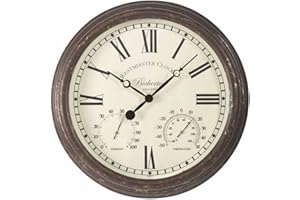 SMART GARDEN PRODUCTS Smart Solar 5060001 - Reloj Bickerton Wall Clock 15", 38 x 38 x 5 cm, Color Blanco