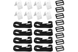 AVCXEC Lot De 8 Kit De Fixation pour Bâche Solaire De Piscine, Sangles Enrouleur Bache Piscine, Kit De Sangles De Couverture Solaire pour Système dEnrouleurs Mobiles, Bâches Et Couvertures De Piscine