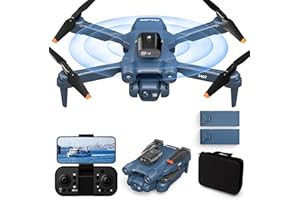 FAKJANK F407 Droni con Telecamera 4K HD, Evitamento Attivo Degli Ostacoli a 360°, Quadcopter RC con Posizionamento del Flusso Ottico, Modalità Headless per Principianti, Droni Pieghevole, 2 Batterie