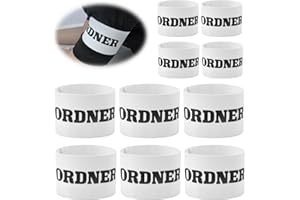 WOKICOR 10 Stück Armbinde Ordner Ordnerbinde Ordnerarmbinde Weiss Verstellbare ordnerbinden armbinden Set Binde Armband Trainingsausrüstung und Spiel Zubehör -weiß