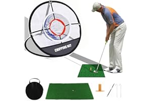 LucaSng Golf Net,Golf Hitting Mat and Collapsible Golf Chipping Net,Golf Practice Net for Garden Indoor&Outdoor,Pop Up Golfing Training Network with Carry Bag