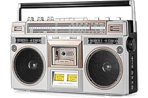 SAWEEZ Classic 80s Style Retro boombox CD Tape Player,Retro Bluetooth Cassette Player with Fm and Dab+ Radio,USB Recording,Cassette Player Radio,Cassette Recorder for Family Gathering Travel