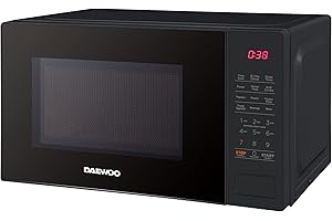 Daewoo MMF0G20T3B001 Mikrowelle mit Grill (700W, 1100W Grill, 20 L Garraum, 5 Leistungsstufen, 8 Auto-Menü Optionen, Timer, Kindersicherung), Schwarz