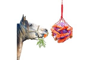 Tirifer Horse Treat Ball Carrot Feeder Toy Hanging Feeding Toy Goat Feeder Ball for Horse Goat Sheep Relieve Stress, Horse Stable Stall Paddock Rest