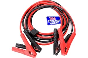 MEISHILE Cable Bateria Coche, 2000A Cable De Arranque para Batería De Coche, Cables Arranque Batería, Pinza Cocodrilo, para Emergencias De Coche, Camión, Furgoneta Mediana (3M)