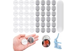 CUYACILI 100 Pcs 37mm Badge Bouton Broche Blanc Pin Bouton Rond Badges Ronds Vierges Badges Personnalisés Parties du bouton poussoir y compris le couvercle arrière du boîtier métallique et le film transparent
