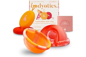 Bodyotics Discos Menstruales Reutilizables, Más Suaves que las Copa Menstrual, Paquete de 2 Tallas S y L - Set de Discos Menstruales con 12 horas de uso (Rojo y Naranja)