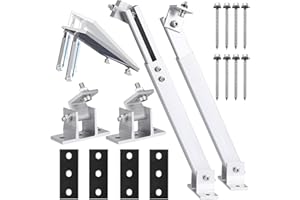 HURRY UP Support Panneau Solaire, Fixation Panneau Solaire, Support Panneau Solaire Sol en aluminium, Angle Ajustable 15°- 30°, Upport De Panneau Solaire acve Vis Et Écrous pour Toit Plat, Bateau, Camping-Car