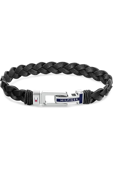 S.Oliver Bracelet En Acier Inoxydable Et Cuir Pour Garçon - 16 1,5 Cm - Noir - Livré Dans Une Boîte Cadeau - 2036870, 16 1,5 Cm, Acier Inoxydable, Sans