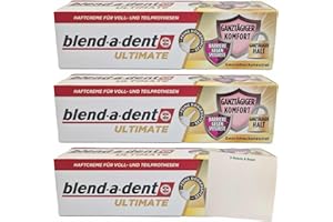 usy Bundle für Blend-a-dent Ultimate Haftcreme 3er Pack (3x40g Packung) + usy Block