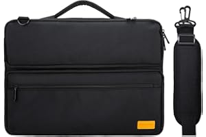 DOB SECHS Kompaktowa torba na laptopa 15,6", torba na ramię o przekątnej ekranu 15", torba do noszenia / torba na notebooka z kieszeniami do przechowywania akcesoriów, czarna