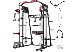 ZERELEK Multifunctional Power Cage,2200lbs Squat Rack with Lat Pull Down System ,Cable Crossover Machine with Multi-Handle, Gymg Equipment with Leg Hold-Down Attachment