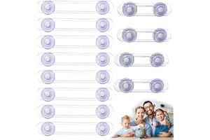 DONOLA 12pcs Bébé Sécurité Enfant - Transparent Plastique Loquets de Sécurité pour Protection Sécurite Domestique