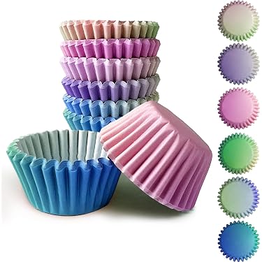 Eoonfirst Cupcake-Förmchen Regenbogenfarben – 300 Stück, Fettdicht, Lebensmittelecht