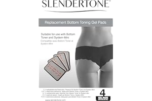 Slendertone Bottom Toner Replacement Pads - Black/Gold - Adult Women - 3x4x0.13 inches - 4 Pads - Hydrogel - High Waist - Sport - EMS Medical Technology