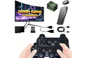 TLSIWIO Retro Games Console Built-in 20000+ Classic Games with 15 Emulators, Plug & Play Game Console with 4K HD Output 2.4G Wireless Controllers Gamepad, for Kids Adults