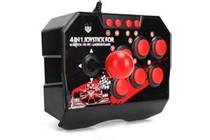 DILWE Arcade Joystick Machine per Switch/PC/PS3, Arcade Fight Stick con Porta USB Joystick Arcade Cablato Accessori per Giochi Arcade Joystick Sferico in Metallo e 6 Pulsanti di Controllo Rotondi