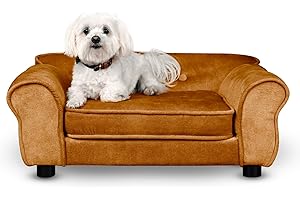 MG Design Haustiersofa in Orange – stabiles Holzgestell, weich gepolstert, pflegeleicht – Hundesofa & Katzensofa, fertig montiert