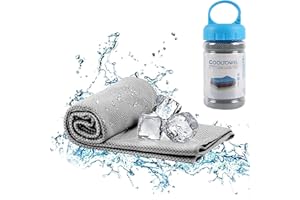 iJiZuo Cooling Towel, Ice Cold Sports Sweat Towel, 100 x 30 cm Double Sided Soft Polyester Designed for More Sensitive Skin, for Yoga, Golf, Gym, Camping, Running, Workout