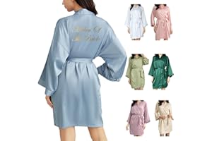 OWITER Women's Satin Robe Bride Bridesmaid Robe for Wedding Bridal Party Luxury Gifts,bride dressing gown for women 6064
