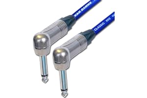 Designacable 0.5m Custom Length Silver Solder Right Angle FX Patch Lead Cable - Blue