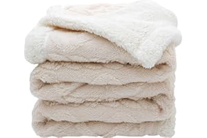 AMO NENES Koc polarowy Sherpa, puszysty, miękki, ciepły, gruby, solidny koc dla dorosłych, dzieci, niemowląt, pluszowy koc z podwójnego aksamitu na sofę do spania i kanapę