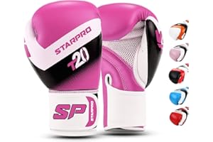 Starpro Niños Guantes de Boxeo de Cuero sintético para Entrenamiento Sparring de jóvenes en Muay Thai Kickboxing Fitness - Niños y Niñas - 4 oz 6 oz